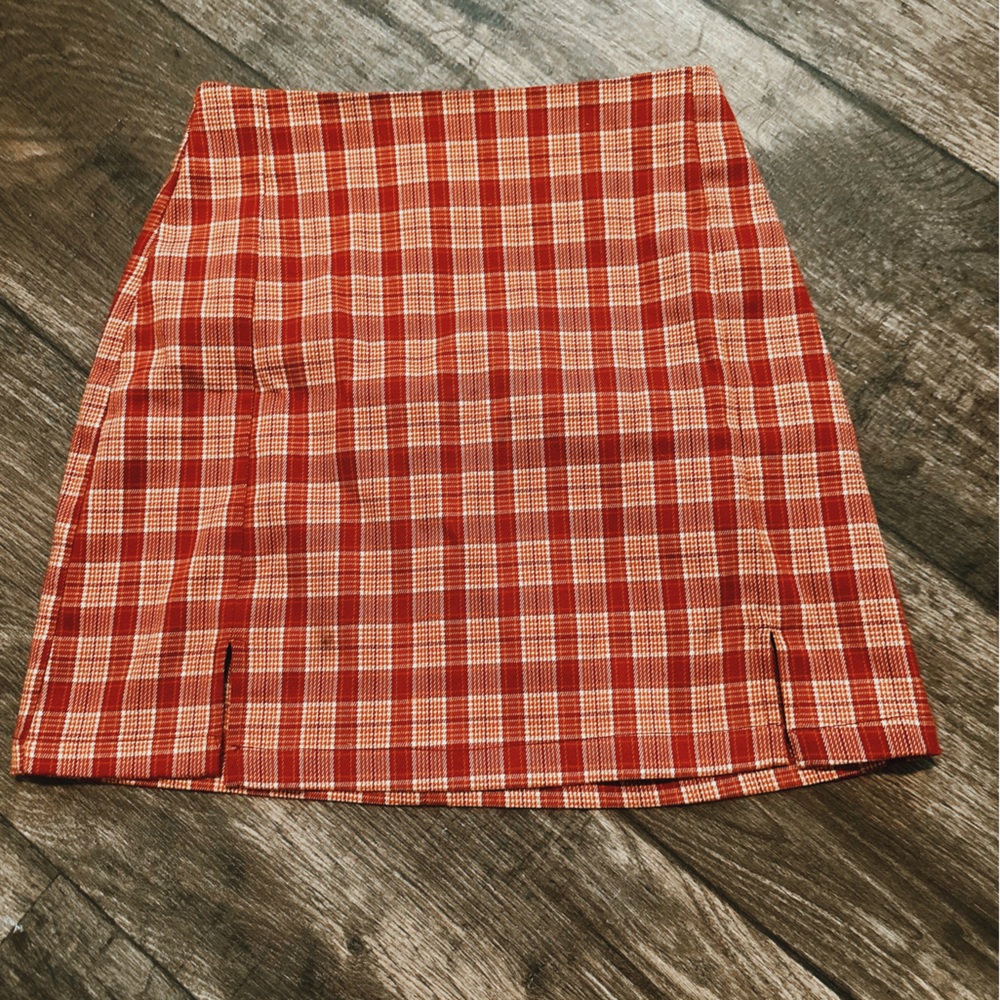 Orange And Red Tight Mini Skirt